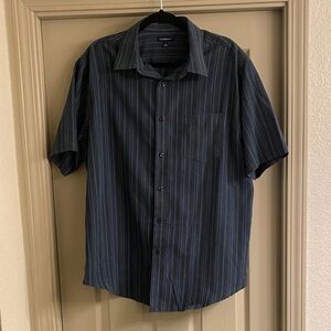 Croft & Barrow Men's Navy Striped Button-Down Shirt